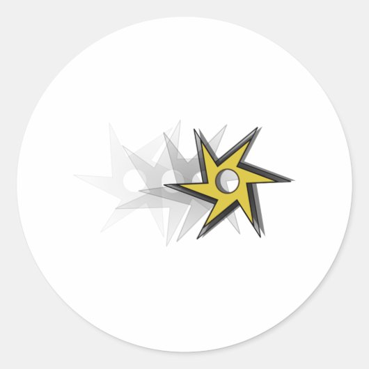 Ninja Throwing Star Ronde Sticker (Voorkant)