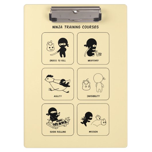 Ninja-trainingscursussen, aangepaste kleur klembord (Voorkant)