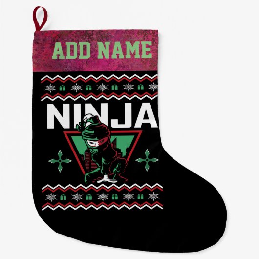 Ninja Ugly KerstSweater Grote Kerstsok (Voorkant)