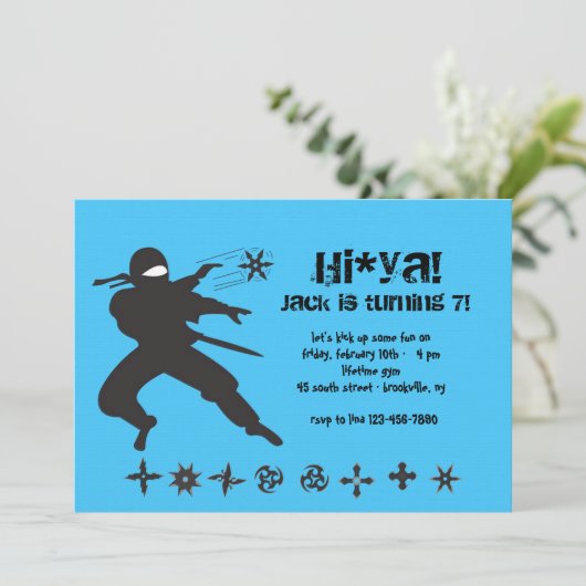 Ninja Uitnodiging (Staand voorkant)