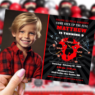 Ninja uitnodiging, Ninja verjaardag uitnodiging