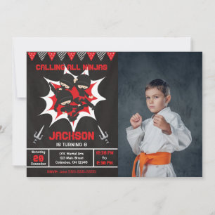 Ninja Verjaardag Karate Ninja Feest Foto Kaart