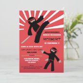 Ninja Verjaardag Party Warrior Red Boy's Fun Kaart (Staand voorkant)
