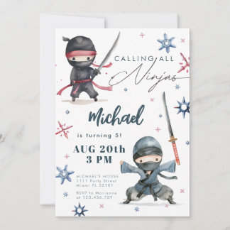 Ninja Verjaardag Uitnodiging | Karate voor vechtsp