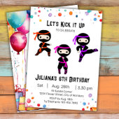 Ninja Verjaardag Uitnodiging - Meisjes Ninja Party
