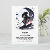 Ninja verjaardagsuitnodiging kaart (Staand voorkant)