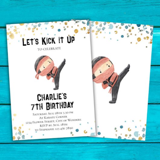 Ninja verjaardagsuitnodiging - Ninja Party Kaart