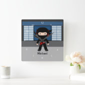Ninja Vierkante Klok (Huis)