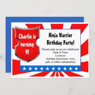 Ninja Warrior Birthday Party Kinder Boys Patriotic Kaart