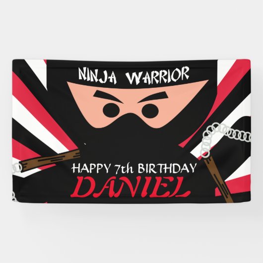 Ninja Warrior Birthday Spandoek (Horizontaal)