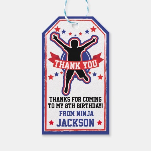 Ninja Warrior Boys Bedankt Labels Cadeaulabel (Voorkant)