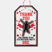 Ninja Warrior Boys Zwart & Rood Verjaardag Cadeaulabel (Voorkant)