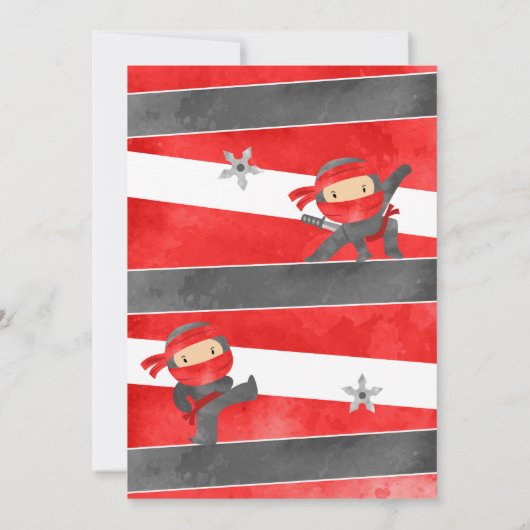 Ninja Warrior Karate Invitations de fête d'anniver (Dos)