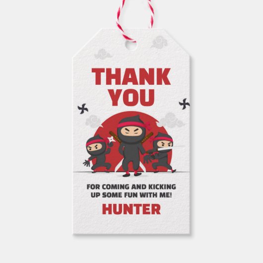 Ninja Warrior Karate Martial Arts Verjaardagsgunst Cadeaulabel (Voorkant)