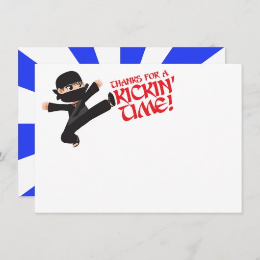 Ninja Warrior Karate Merci Cartes (Devant / Derrière)