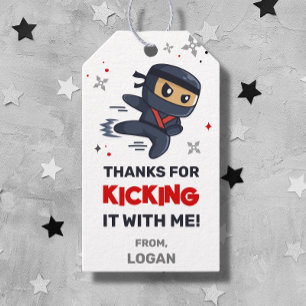 Ninja Warrior Karate Verjaardag Favor Taglabels Cadeaulabel