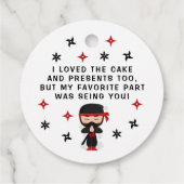 Ninja Warrior Karate Verjaardag Jongen dank u Bedankjes Labels (Achterkant)