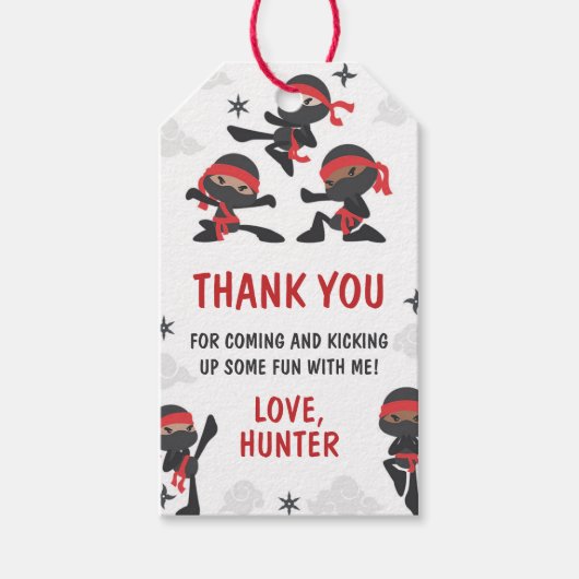 Ninja Warrior Martial Arts Karate Verjaardagsgunst Cadeaulabel (Voorkant)