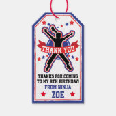 Ninja Warrior Meisjes Verjaardagsfeestje Cadeaulabel (Voorkant)