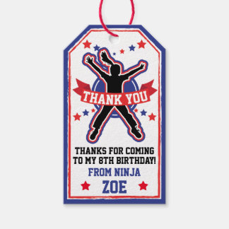 Ninja Warrior Meisjes Verjaardagsfeestje Cadeaulabel