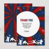 Ninja Warrior thema verjaardagsfeest bedankkaart Kaart (Voorkant / Achterkant)