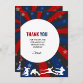 Ninja Warrior Theme Anniversaire Carte de remercie (Devant / Derrière)