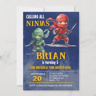 Ninja Warrior Verjaardagsfeestje Kaart