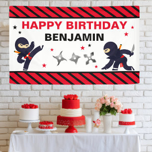 Ninja Warrior Verjaardagsfeestje Spandoek