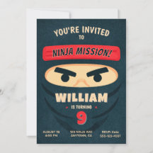 Ninja Warrior Verjaardagsuitnodiging