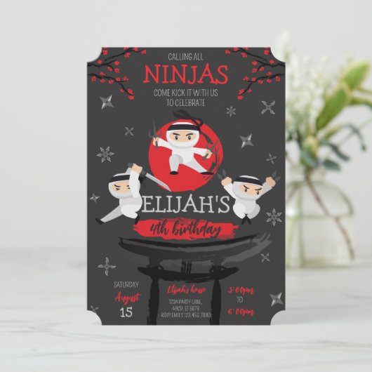 Ninja Warriors op het dak Verjaardag Kaart (Staand voorkant)