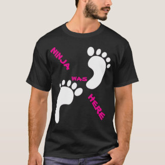 NINJA WAS HIER 1X001 RODE ZWARTE T-SHIRT DOOR SAMU