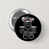 Ninja Zebra - Knop Ronde Button 5,7 Cm (Voorkant /achterkant)