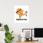 Ninjabread Man Funny Gingerbrood Pun Poster (Thuiskantoor)