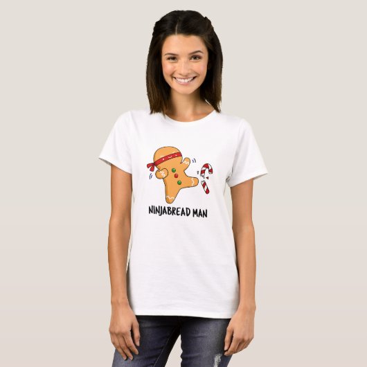 Ninjabread Man Funny Gingerbrood Pun T-shirt (Voorkant volledig)