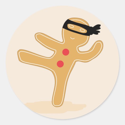 Ninjabread Man Ronde Sticker (Voorkant)