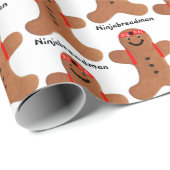 Ninjabreadman biscuit (koekje) cadeaupapier (Rol Hoek)