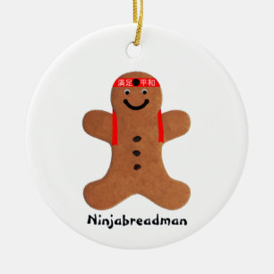 Ninjabreadman biscuit (koekje) keramisch ornament
