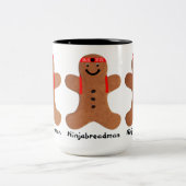 Ninjabreadman biscuit (koekje) tweekleurige koffiemok (Center)