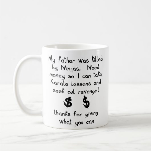 Ninjas a tué mon père un Humour de Mug drôle (Gauche)