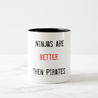 Ninjas is beter dan de piratenMok Tweekleurige Koffiemok