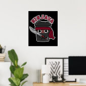 Ninjava Funny Ninja Java Coffee Pun Dark BG Poster (Thuiskantoor)
