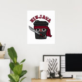 Ninjava Funny Ninja Java Coffee Pun Poster (Thuiskantoor)