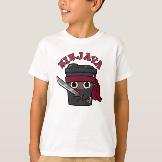 Ninjava Funny Ninja Java Coffee Pun T-shirt (Voorkant)