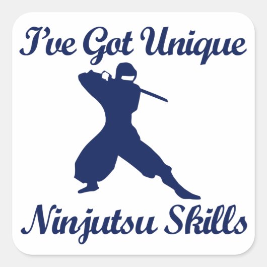 Ninjutsu Martial Art design Vierkante Sticker (Voorkant)