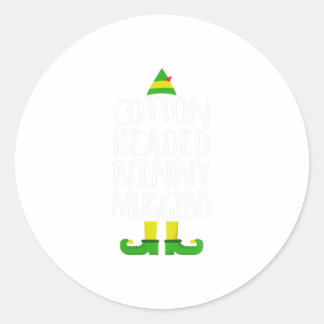 Ninny Muggins! Cotton Headed Funny Chri Ronde Sticker