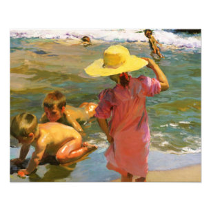 Ninos A La Orilla Del Mar door Joaquin Sorolla Foto Afdruk