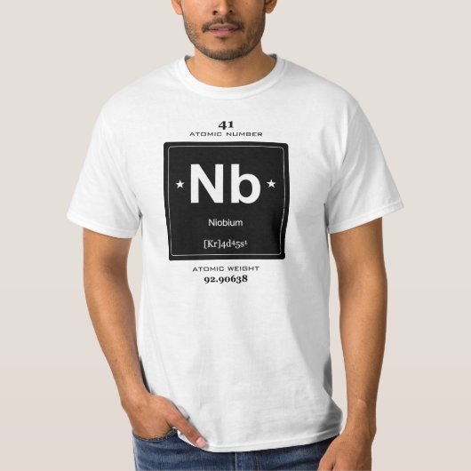 Niobium Chemical Element t-shirt badge (Voorkant)