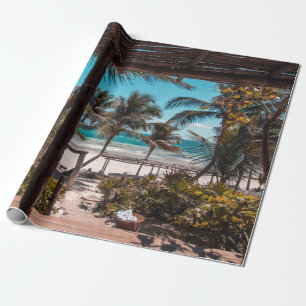 Nipa hut onder kokokospalmen cadeaupapier