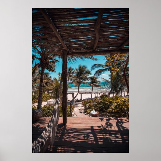 Nipa hut onder kokokospalmen poster (Voorkant)