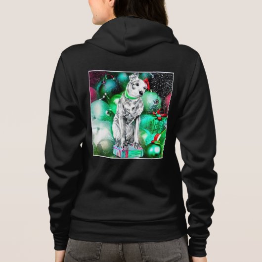 Nipper, de RCA Hond Kerstmis Hoodie (Achterkant)